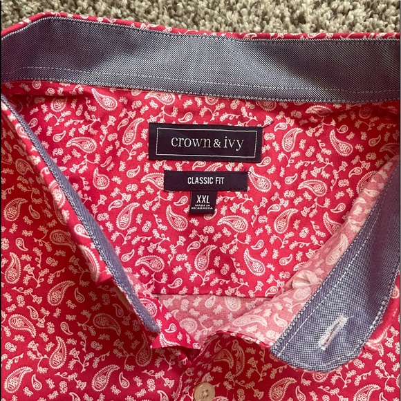 2XL Red Crown and Ivy Button Up - Picture 2 of 3